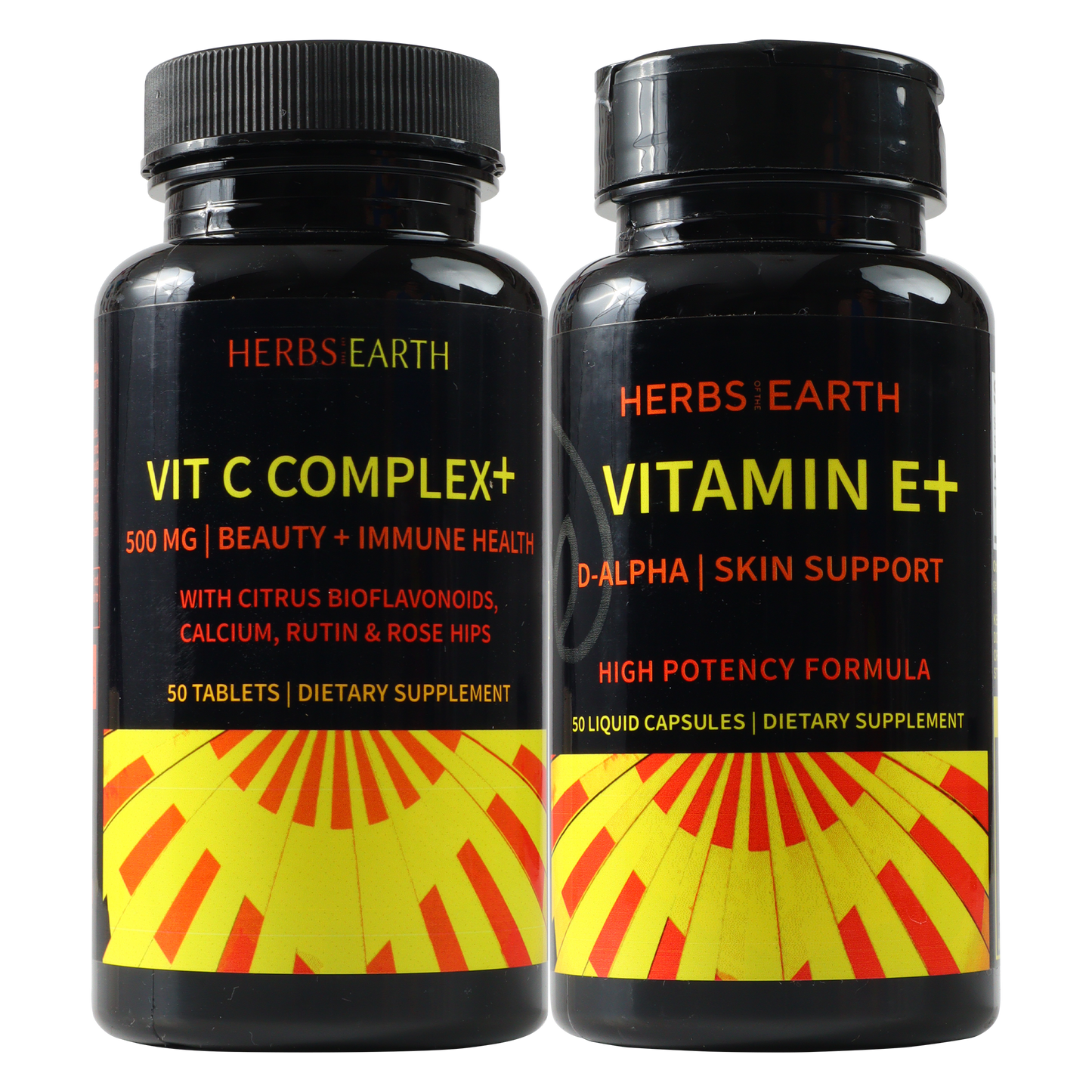 Vitamin C Complex+ 500mg 50 Tablets and Vitamin E 400 I.U. 50 Capsules