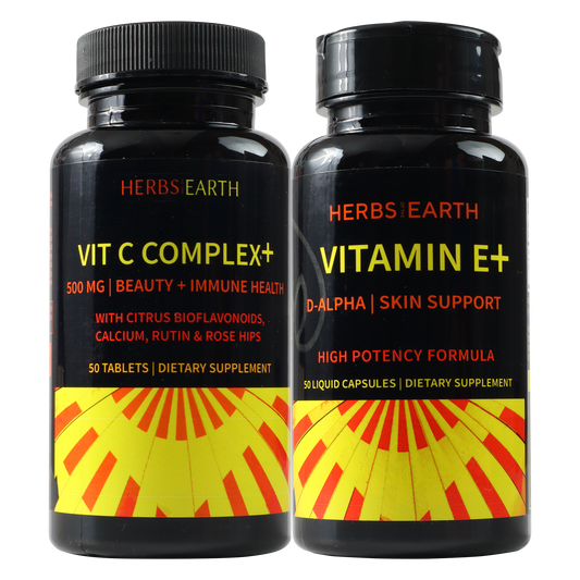 Vitamin C Complex+ 500mg 50 Tablets and Vitamin E 400 I.U. 50 Capsules