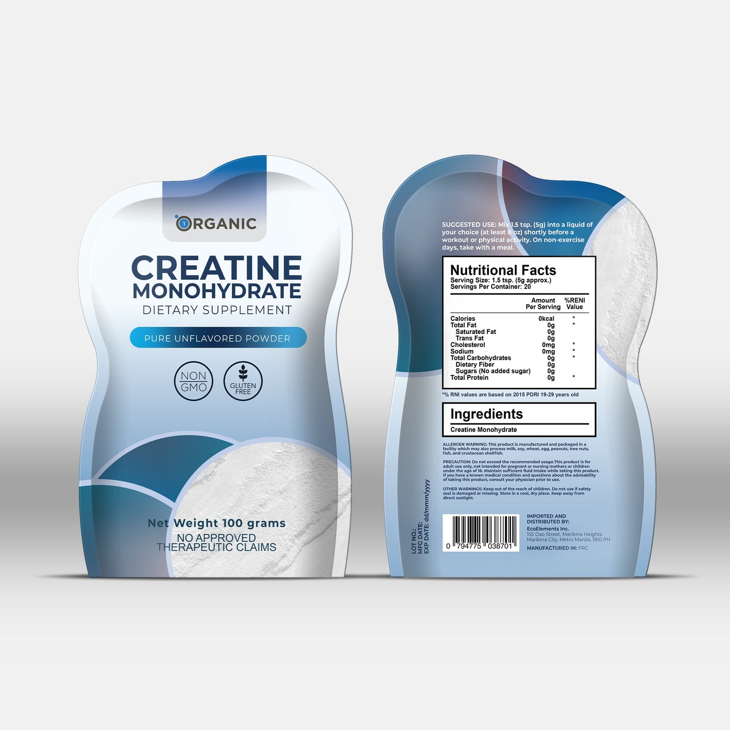 1ORGANIC Creatine Powder 100g