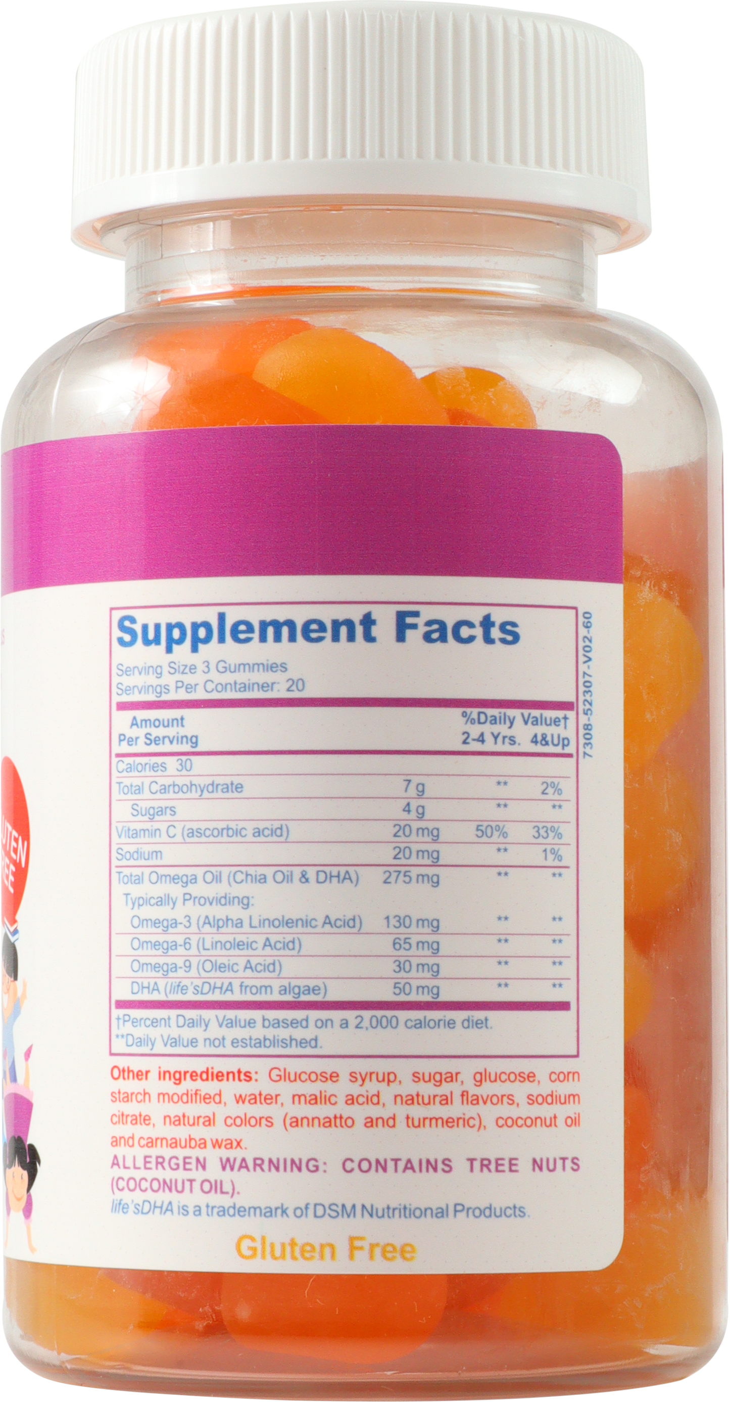 Omega+DHA+Vitamin C for Kids w/ Chia Seed Gummies+