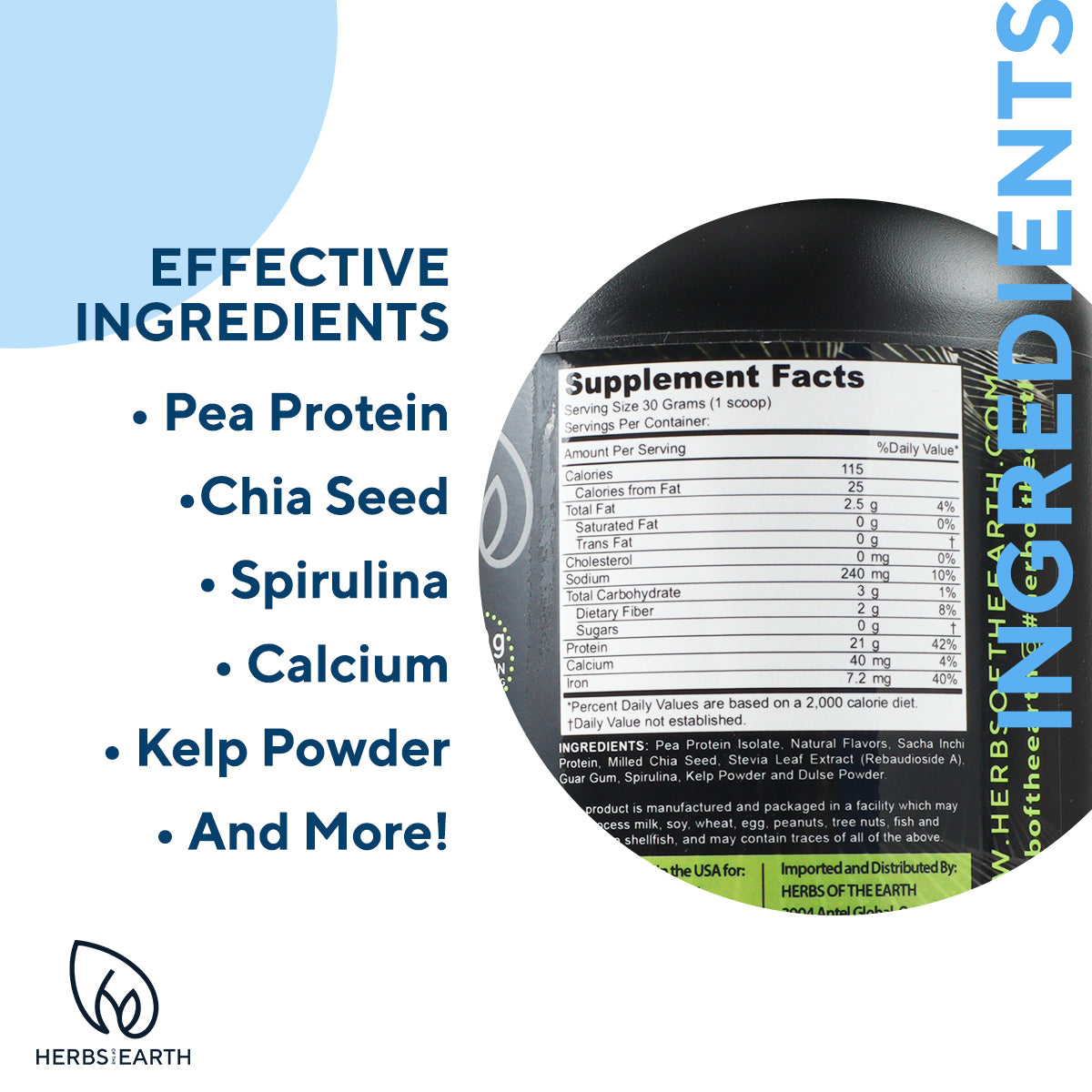 Vegan Plant Based Protein Powder Chocolate
