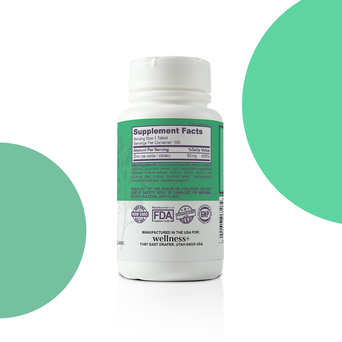 Wellness+ Zinc 50mg 100s