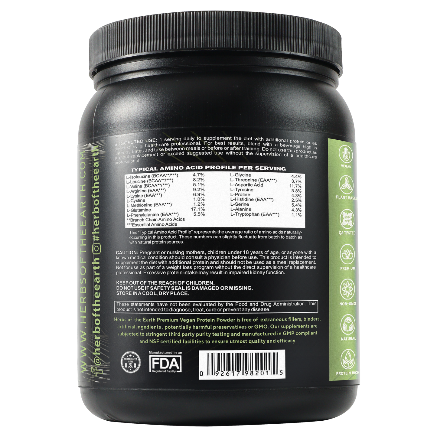 Vegan Plant Based Protein Powder Chocolate