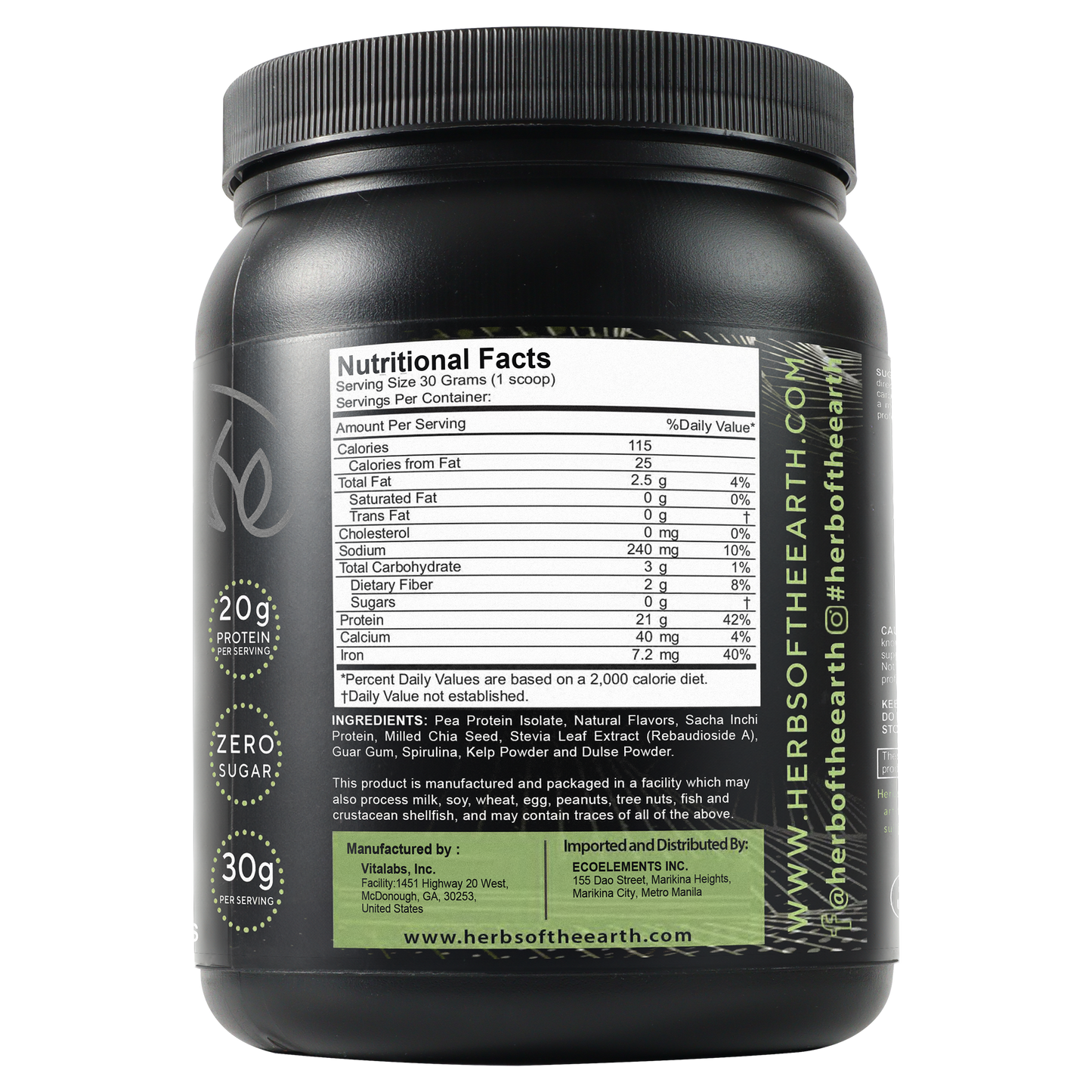 Vegan Plant Based Protein Powder Chocolate