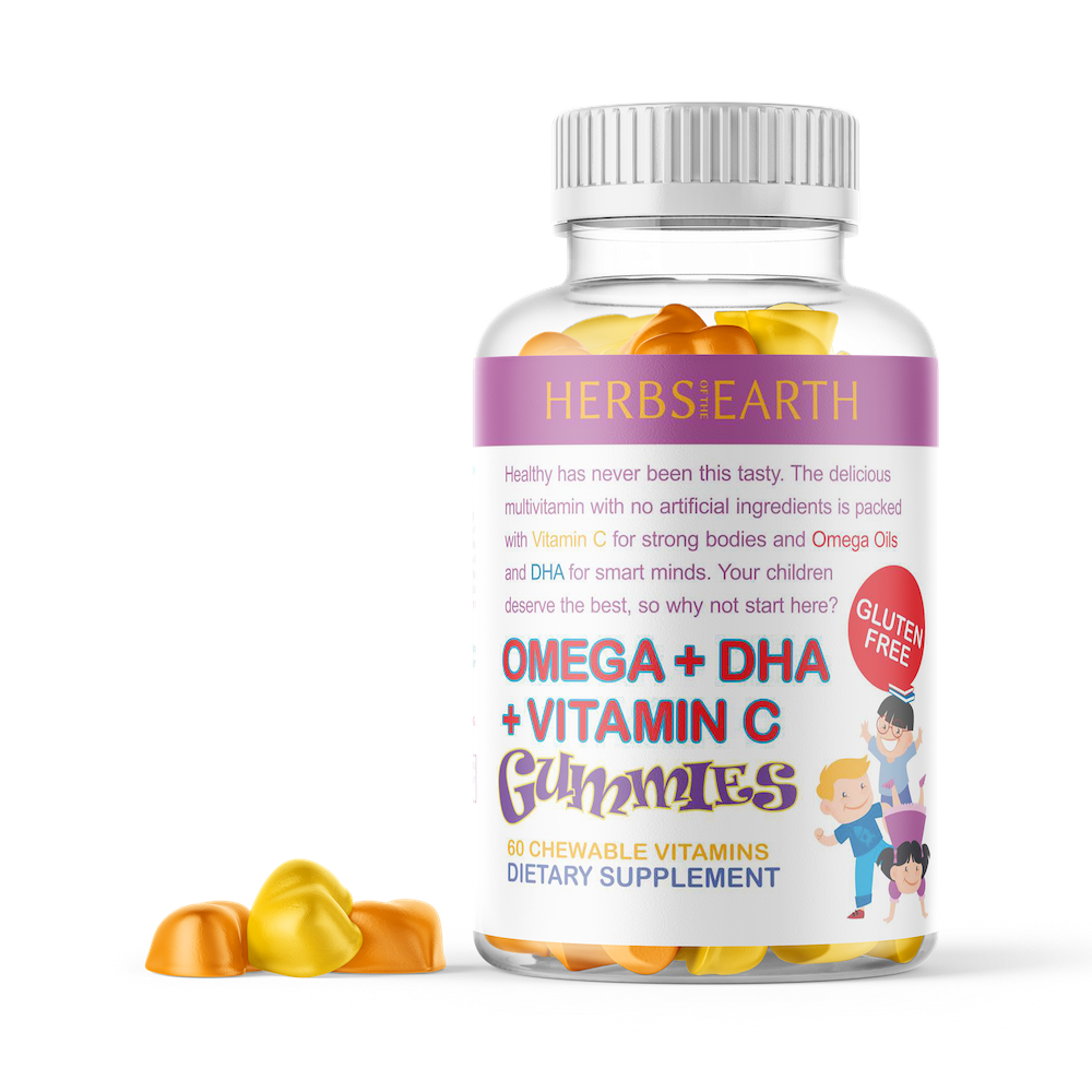 Omega+DHA+Vitamin C for Kids w/ Chia Seed Gummies+