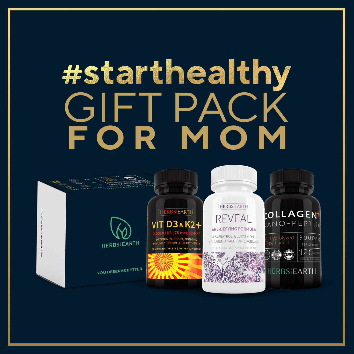 Mom's Gift Pack VITAMIN D3+K2, REVEAL and COLLAGEN