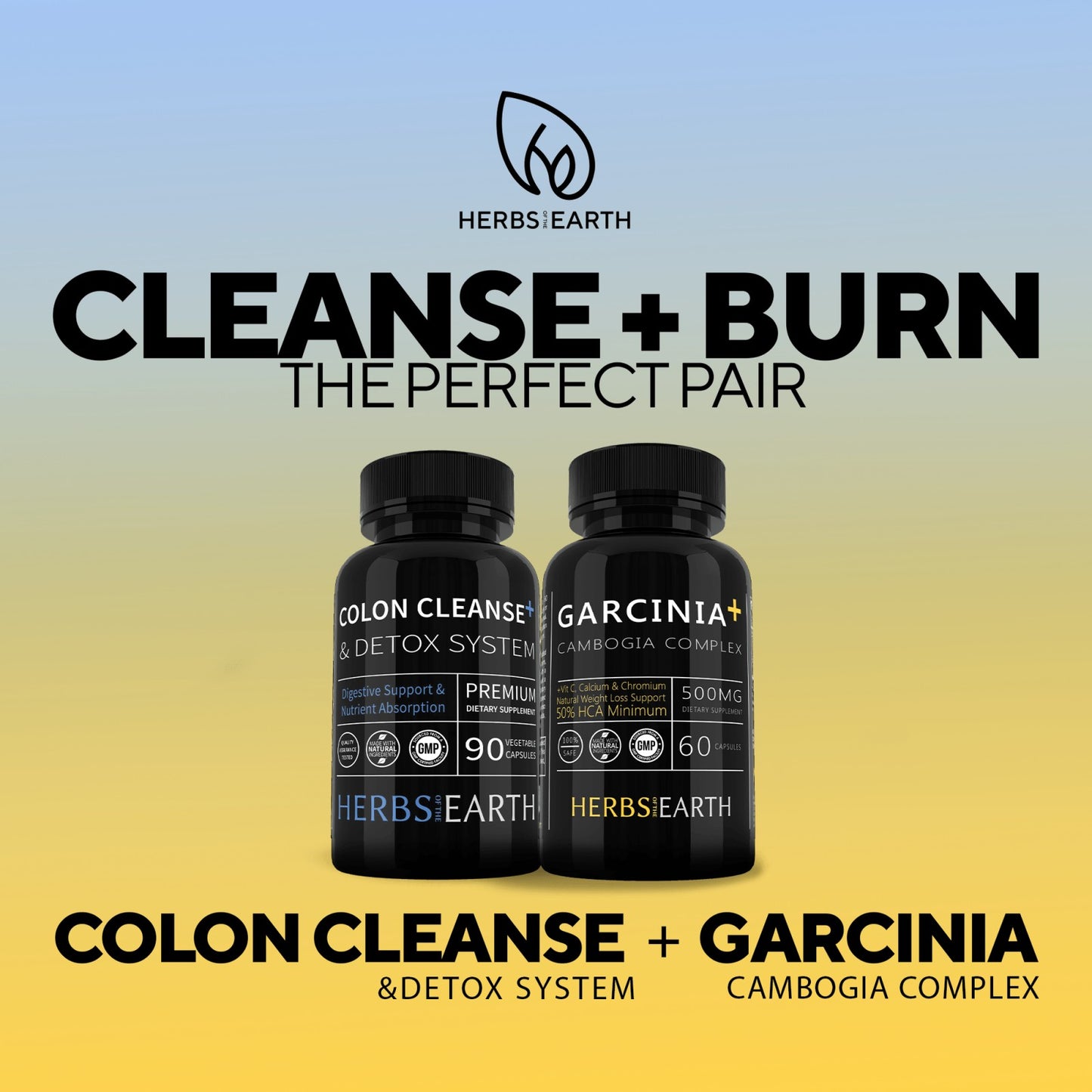 Colon Cleanse Detox + Garcinia Cambogia Complex 2 Bottles Combo