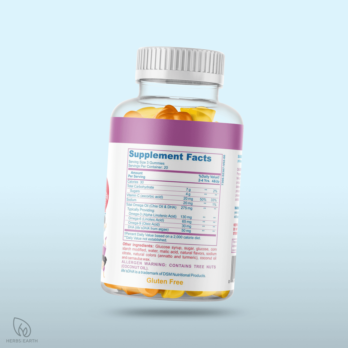 Omega+DHA+Vitamin C for Kids w/ Chia Seed Gummies+