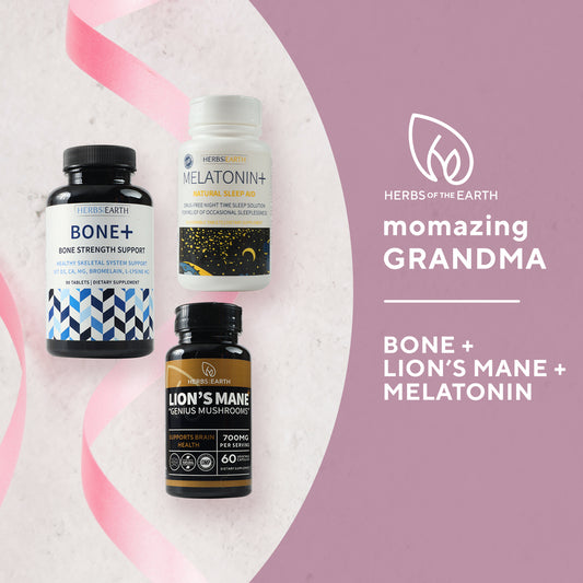MOMAZING GRANDMA: BONE STRENGTH + LIONS MANE + MELATONIN