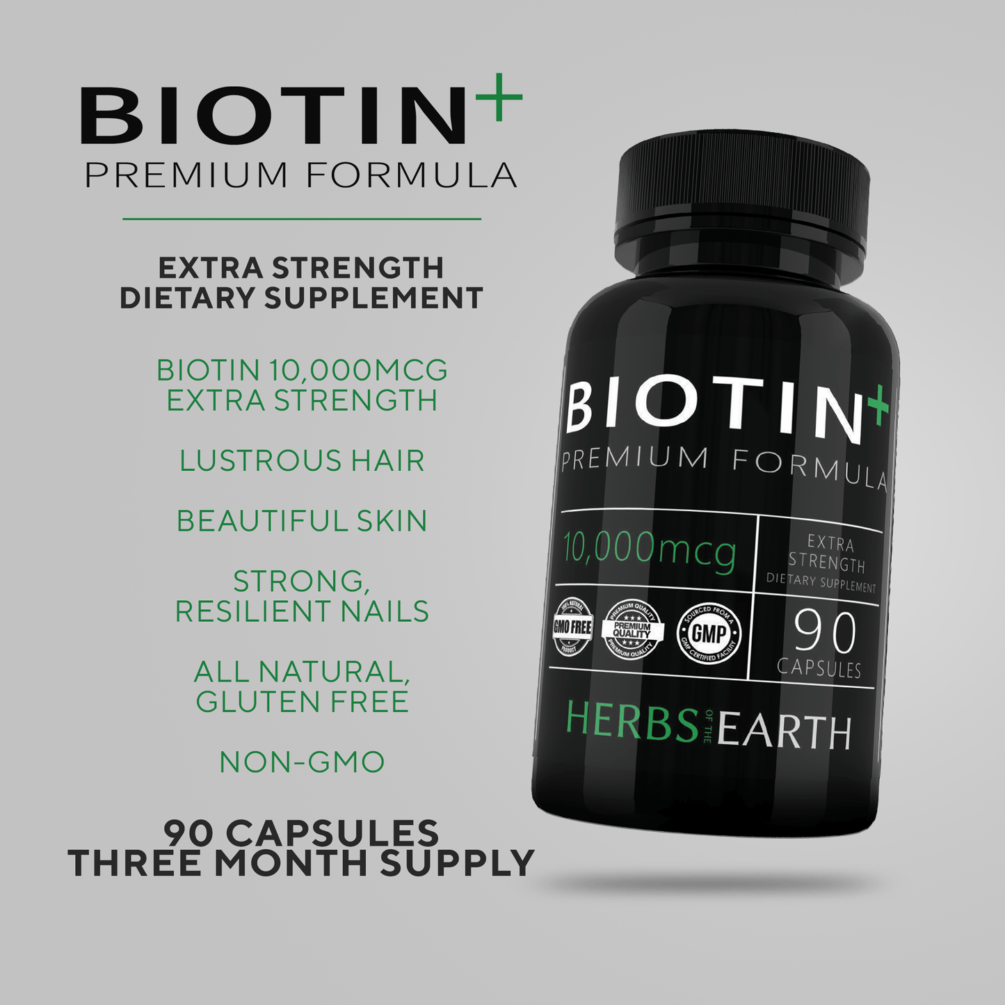 Biotin 10,000MCG 90 capsules and Collagen Nano Peptides Hydrolyzed Types 1 and 3