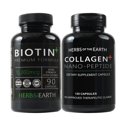 Biotin 10,000MCG 90 capsules and Collagen Nano Peptides Hydrolyzed Types 1 and 3