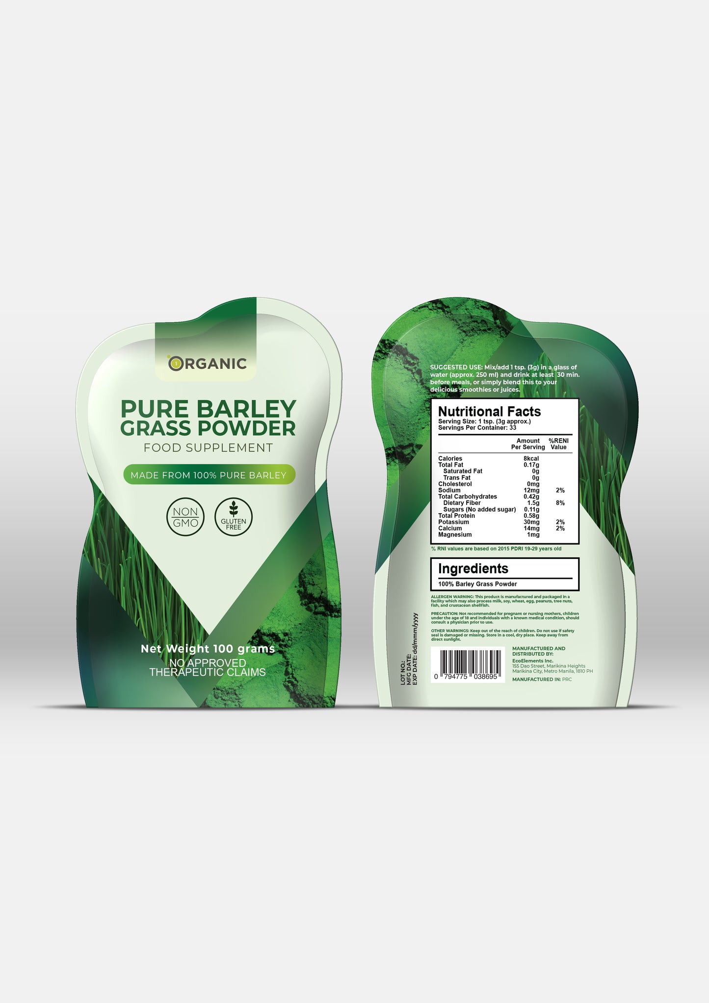 1ORGANIC Pure Barley Grass 100g