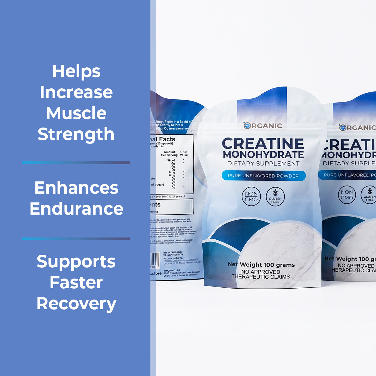 1ORGANIC Creatine Powder 100g