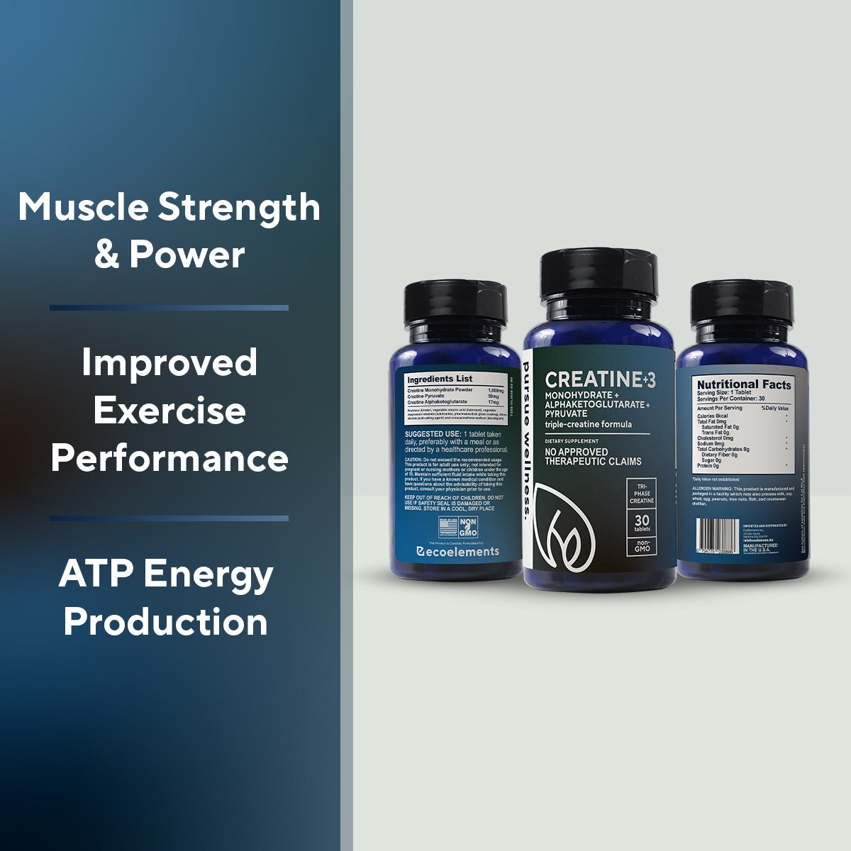 PW Creatine3+ 30 Tablets