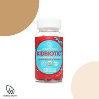 KIDBIOTIC+ Probiotics for Kids USDA Organic, Non-GMO, Vegan, Strawberry Flavor