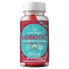 KIDBIOTIC+ Probiotics for Kids USDA Organic, Non-GMO, Vegan, Strawberry Flavor
