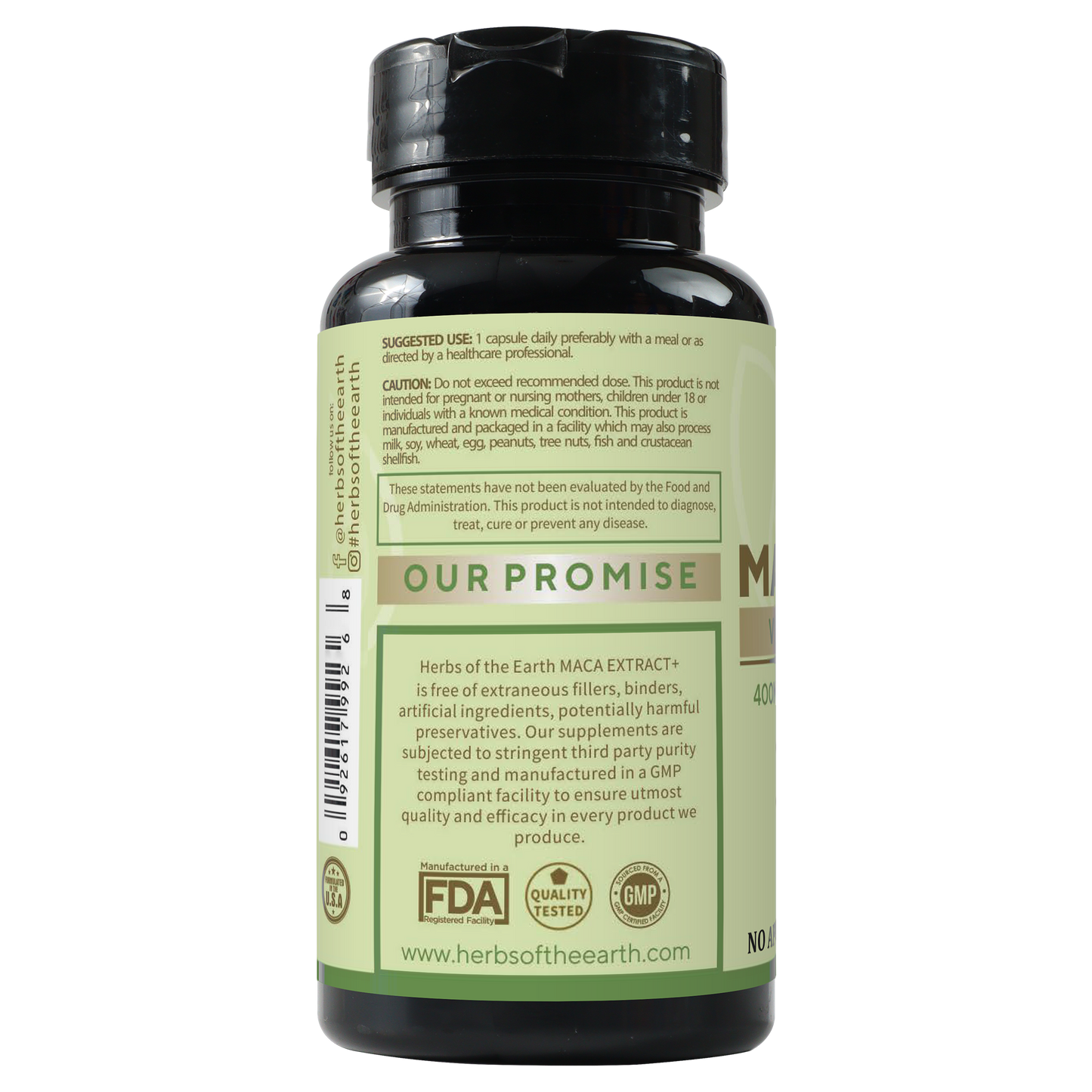 Maca Root Capsules - Pure Organic Maca Root Extract 4:1 1600MG