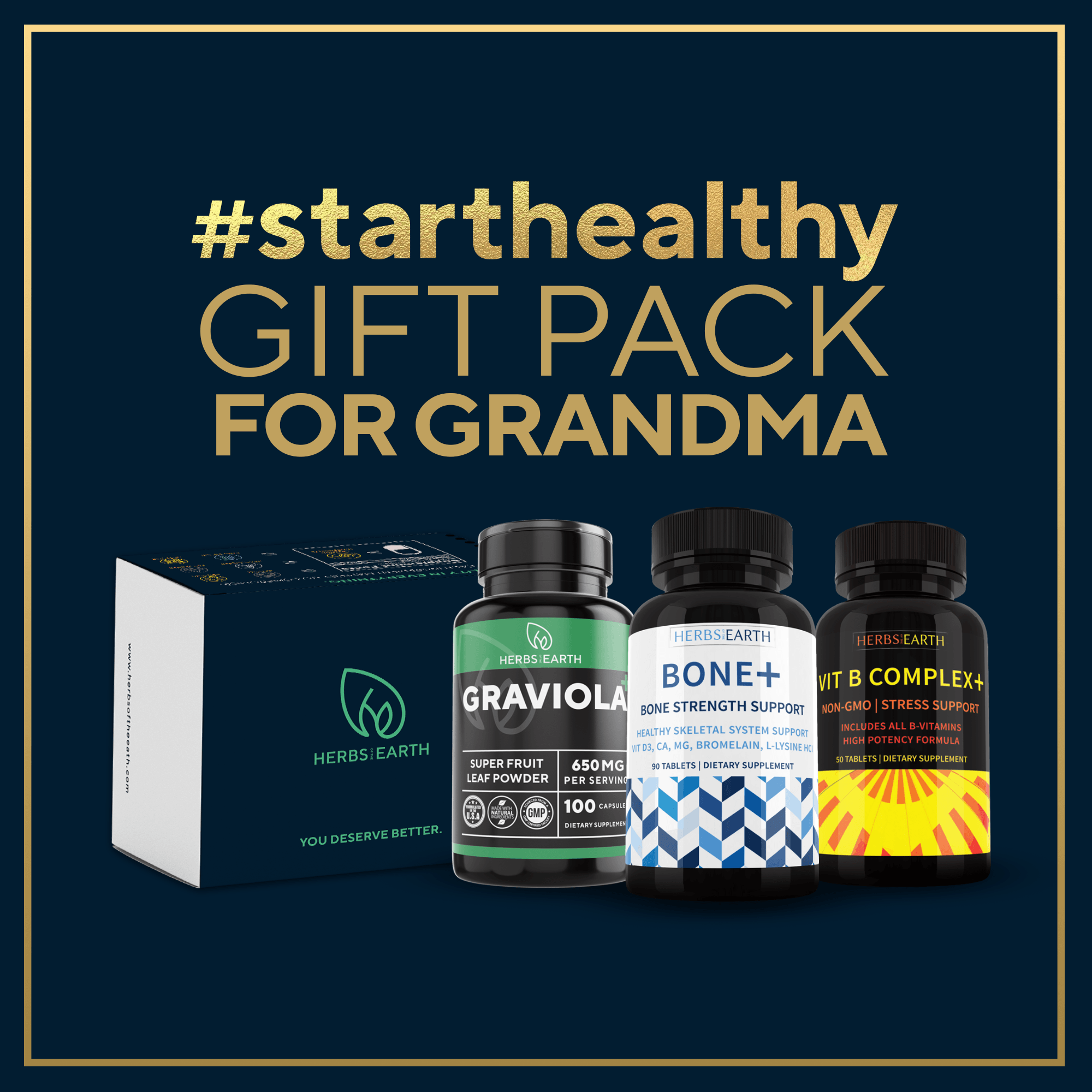 Grandma Gift Pack - Graviola+ Bone+ and Vitamin B Complex+ – Herbs of ...