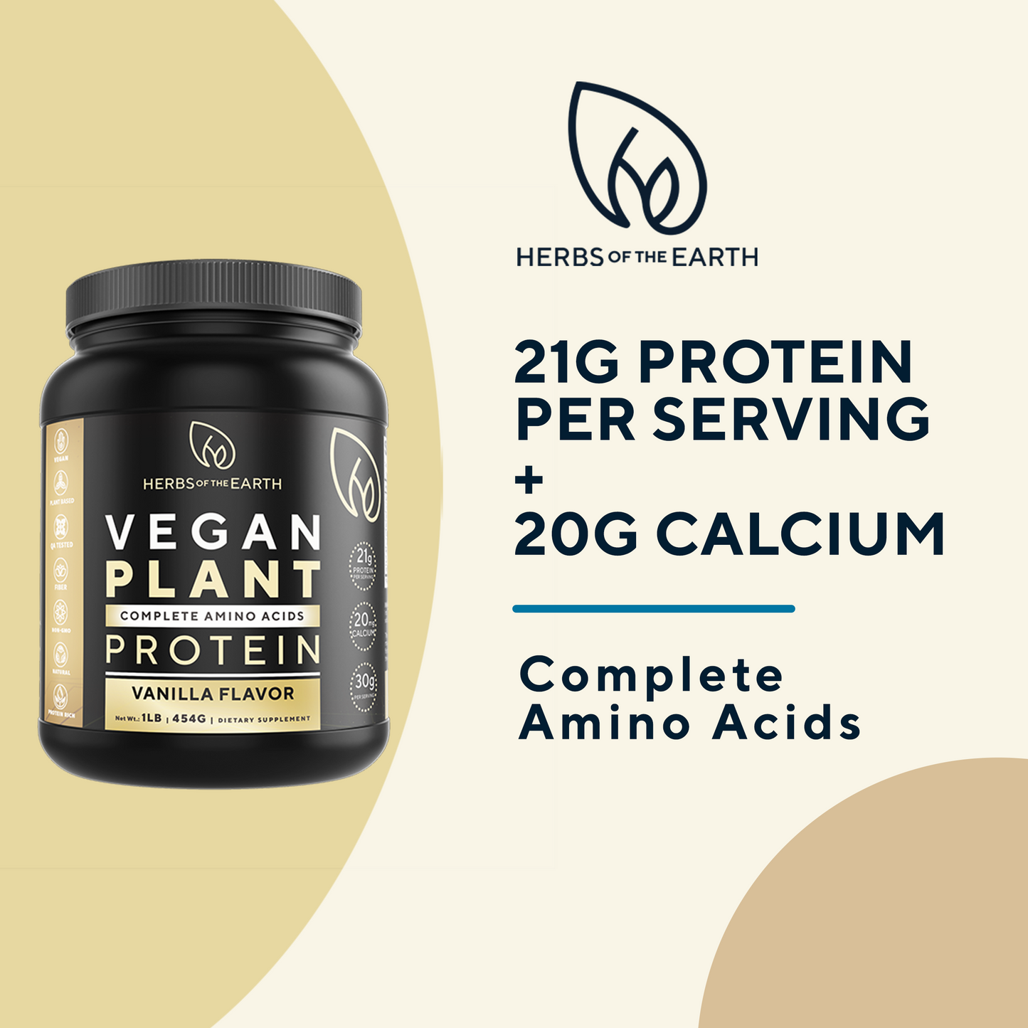 Vegan Plant Based Protein Powder Vanilla