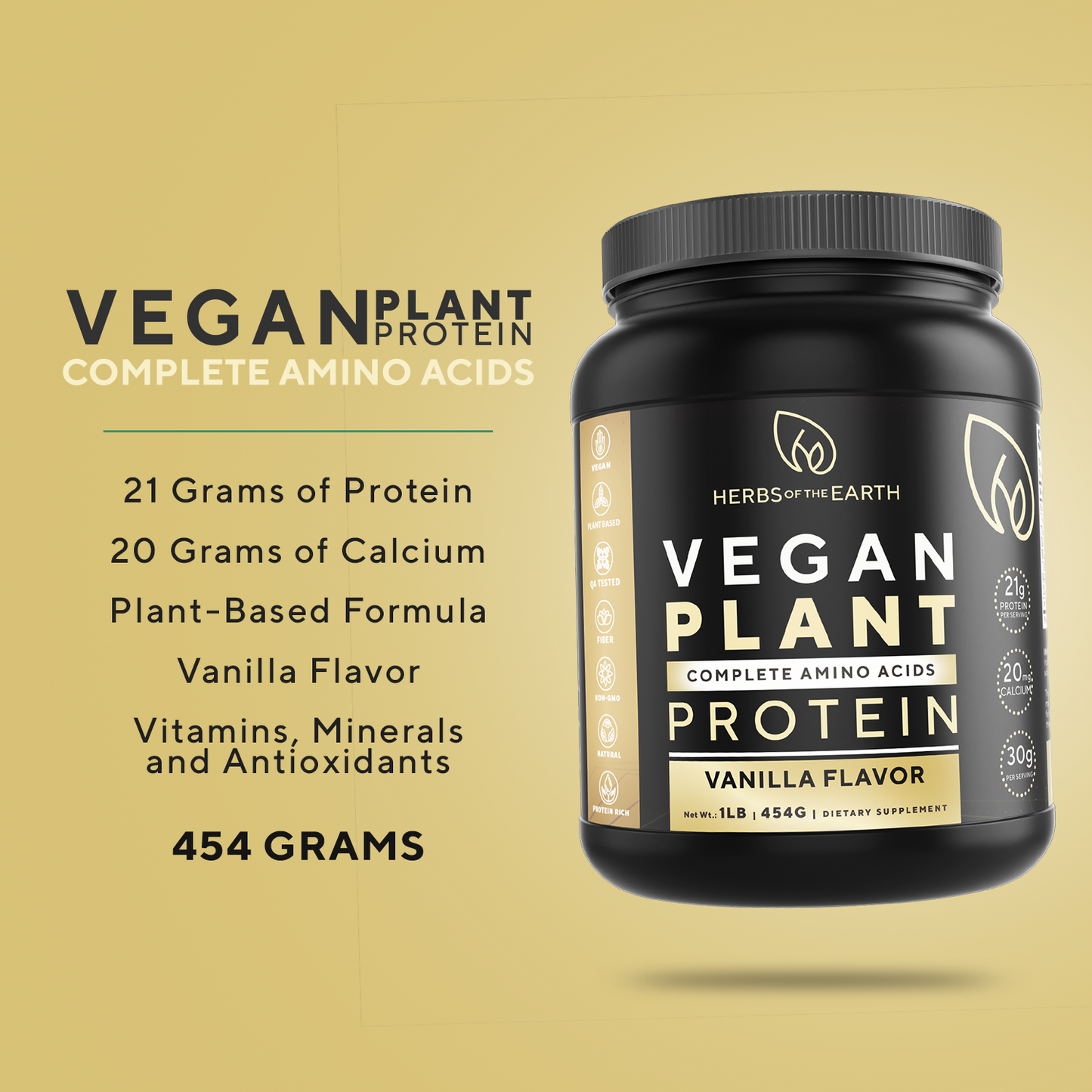 Vegan Plant Based Protein Powder Vanilla